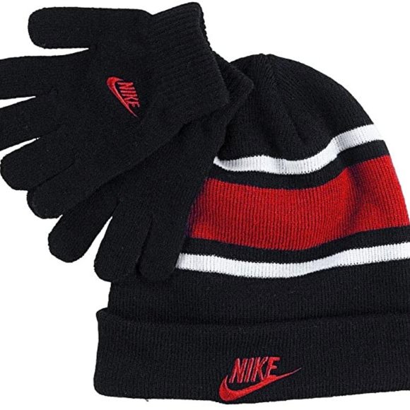 Nike Youth Boy's Futura Foldover Beanie & Gloves - Picture 1 of 1